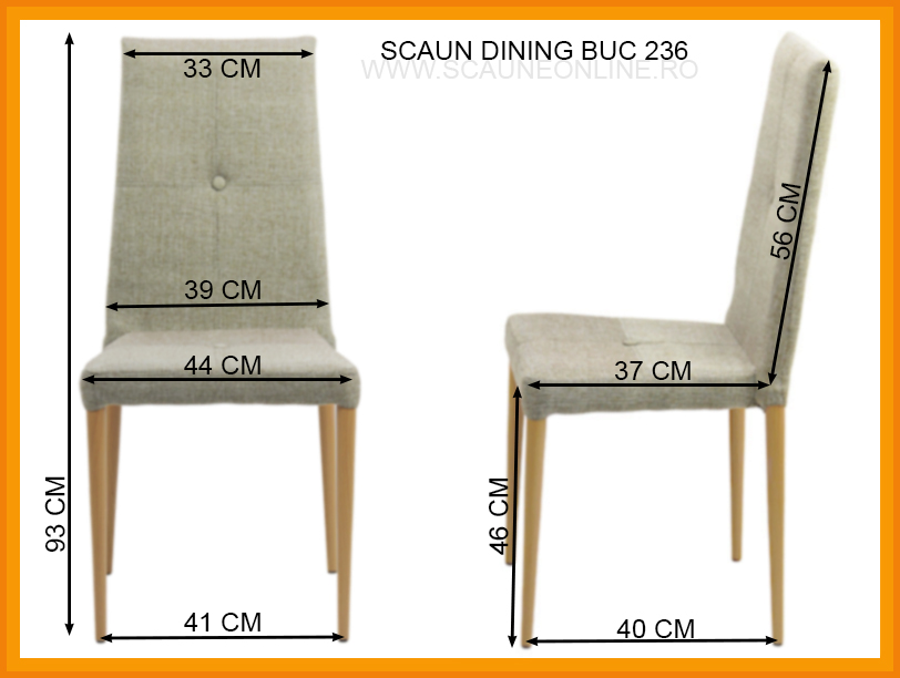 Dimensiuni Scaun dining BUC 236