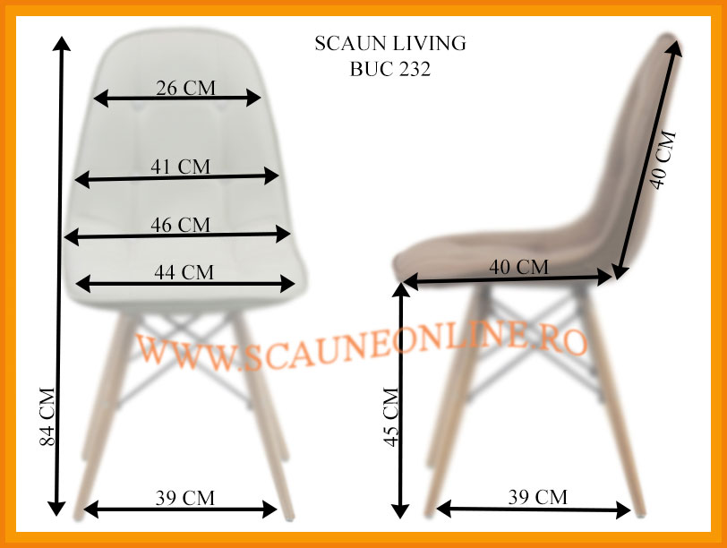 Dimensiuni scaune living BUC 232