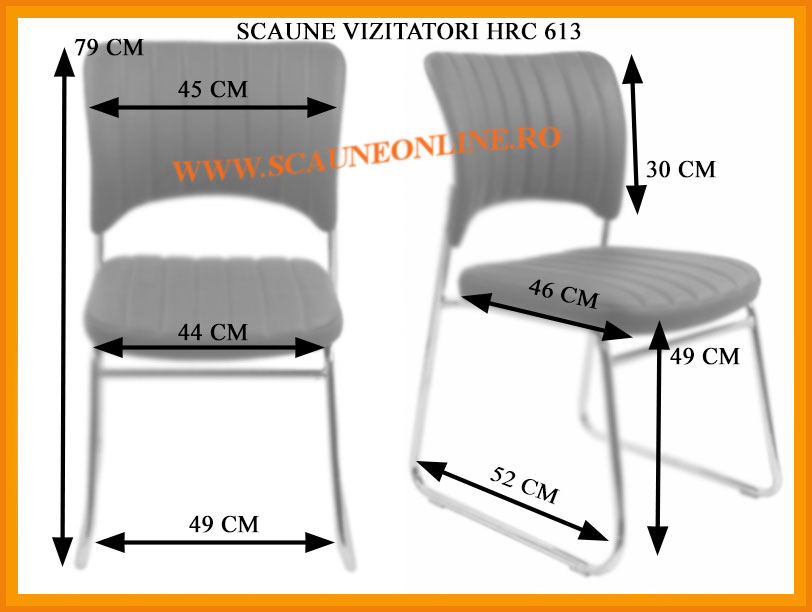 Dimensiuni scaune pentru vizitatori HRC 613