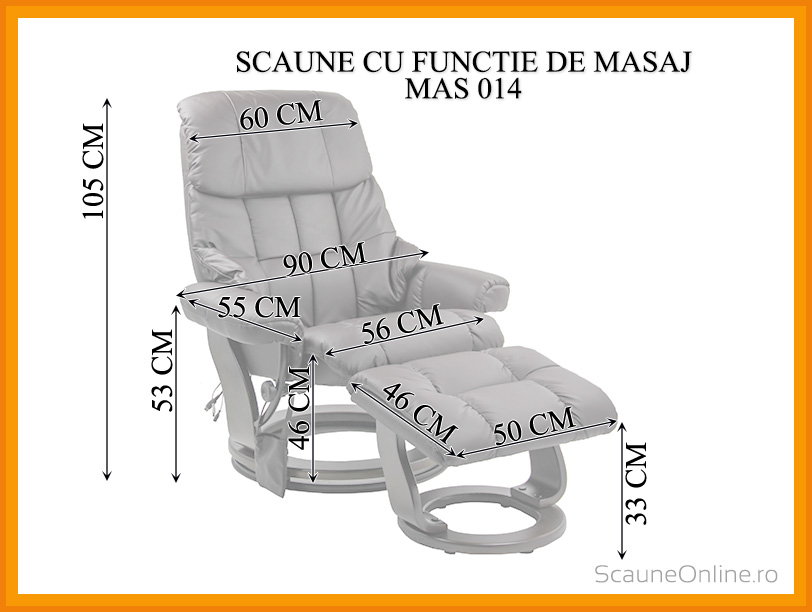 Dimensiuni Scaune cu functie de masaj MAS 014