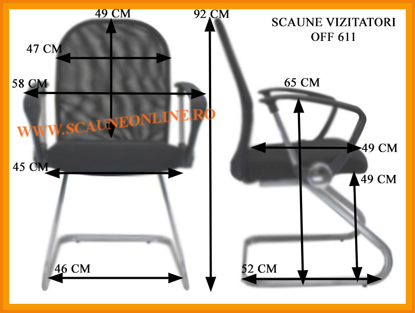 Dimensiuni scaune conferinta OFF 611