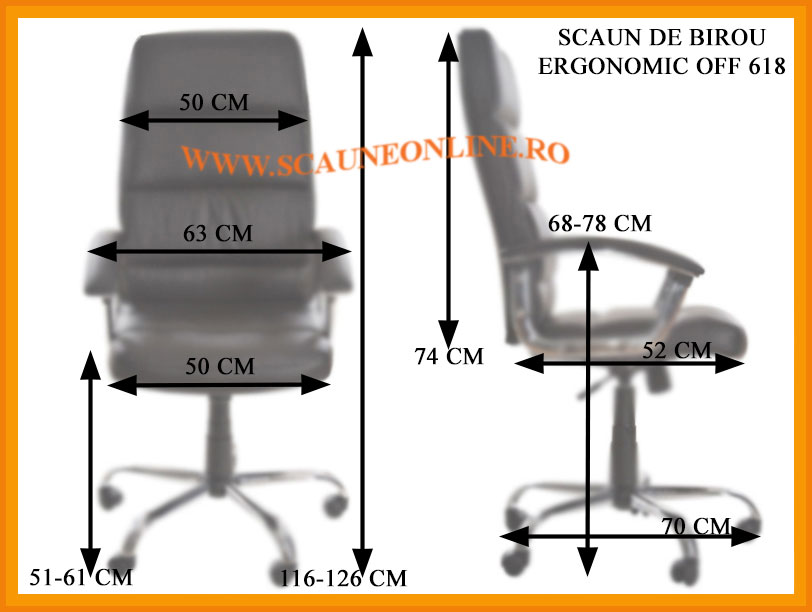 Dimensiuni scaun birou ergonomic OFF 618