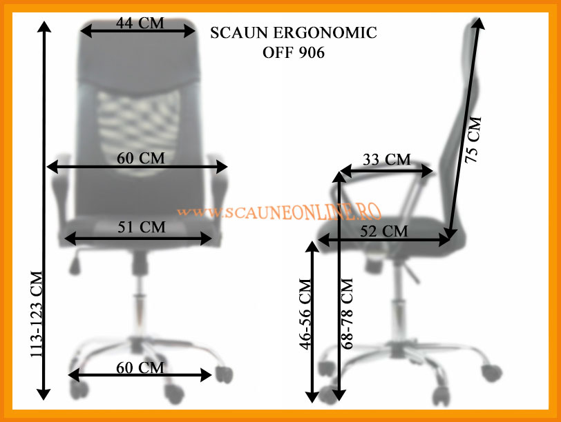 Dimensiuni Scaun ergonomic OFF 906