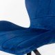 Scaun dining catifea cu picioare metalice BUC 205 albastru