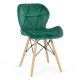 Scaun de bucatarie din catifea si cadru din lemn BUC 241V verde Scaun de bucatarie din catifea si cadru din lemn BUC 241V verde