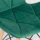 Scaun de bucatarie din catifea si cadru din lemn BUC 241V verde Scaun de bucatarie din catifea si cadru din lemn BUC 241V verde