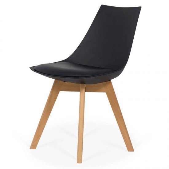 Living chair with wooden legs BUC 245 black