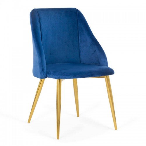 Scaun dining din catifea si cadru auriu buc 253