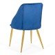 Scaun dining din catifea si cadru auriu BUC 253 albastru Scaun dining din catifea si cadru auriu BUC 253 albastru