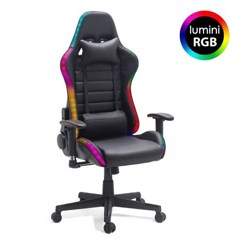 Scaun gaming cu banda led rgb off 301