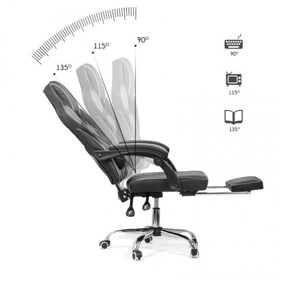 Scaun gaming cu suport de picioare OFF 302 gri Scaun gaming cu suport de picioare OFF 302 gri