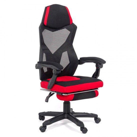 Gaming chair OFF304 red with footrest 