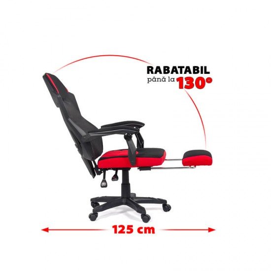 Gaming chair OFF304 red with footrest 