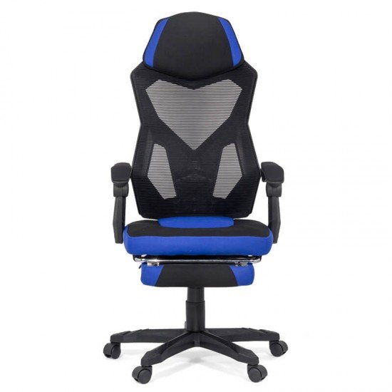 Gaming chair OFF304 blue with footrest