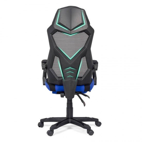 Gaming chair OFF304 blue with footrest