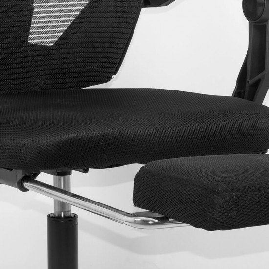 Ergonomic chair with footrest OFF 424 black