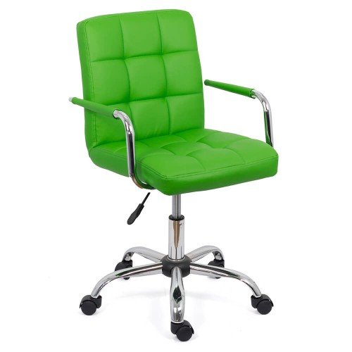 Scaun de birou pentru copii OFF 328 verde din piele eco – resigilat scauneonline.ro