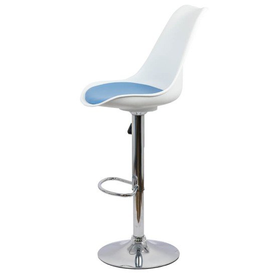 Scaun de bar ABS 142 albastru cu sezut din piele eco Scaun de bar ABS 142 albastru cu sezut din piele eco