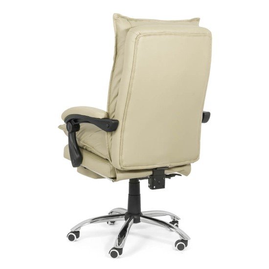RESIGILAT - Scaun directorial cu suport de picioare si recliner OFF 419 crem