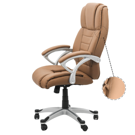 RESEALED - Office chair in ecological leather OFF 223 brown