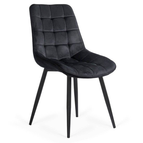 RESEALED - Velvet living room chair and metal frame BUC 206 black