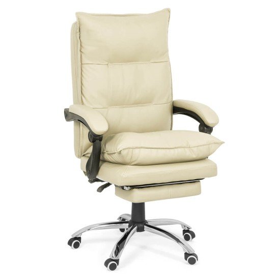 RESEALED - Executive chair with footrest and recliner OFF 419 cream