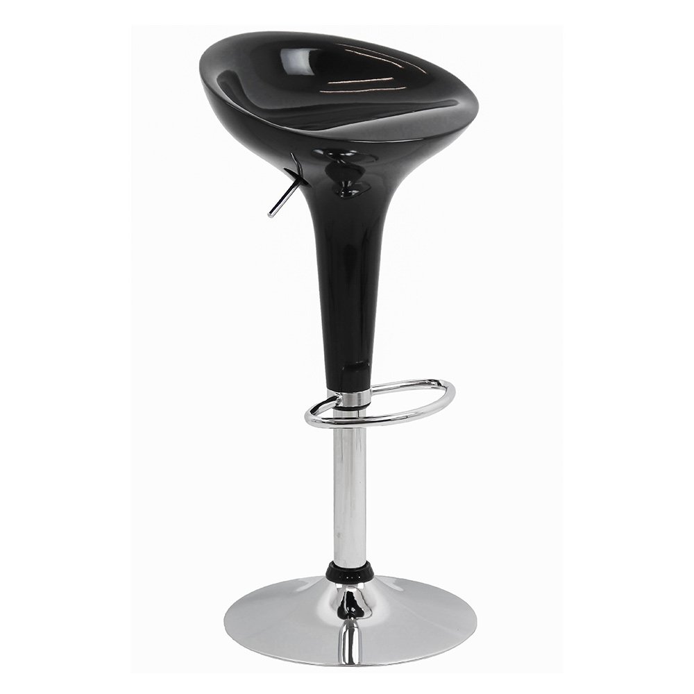 RESIGILAT - Scaun bar, înălțime reglabilă, rotativ, suport picioare, plastic ABS 101 negru