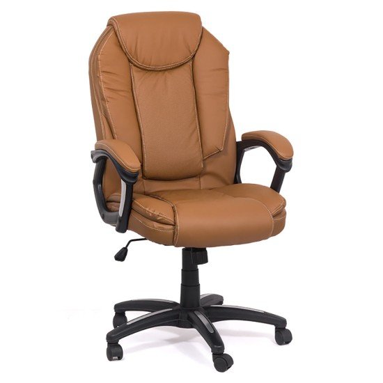 RESEALED - Adjustable and rotating desk chair made of eco leather OFF 356 beige