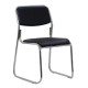 RESEALED - Conference chairs with chrome frame and HRC 604 black artificial leather upholstery