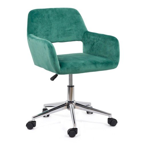 Scaun de birou OFF 380 verde din catifea si role scauneonline.ro imagine noua 2022