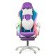 RESEALED - Gaming chair with RGB lighting and footrest OFF 298 purple and pink