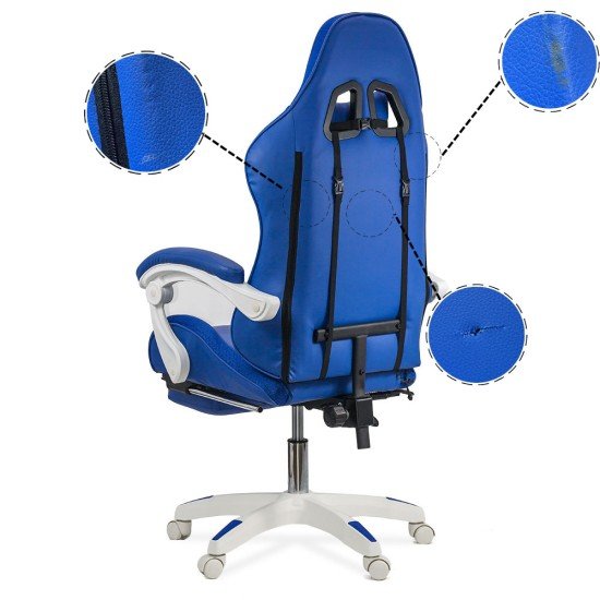 RESEALED - Gaming chair with RGB lighting and footrest OFF 298 blue RESEALED - Gaming chair with RGB lighting and footrest OFF 298 blue