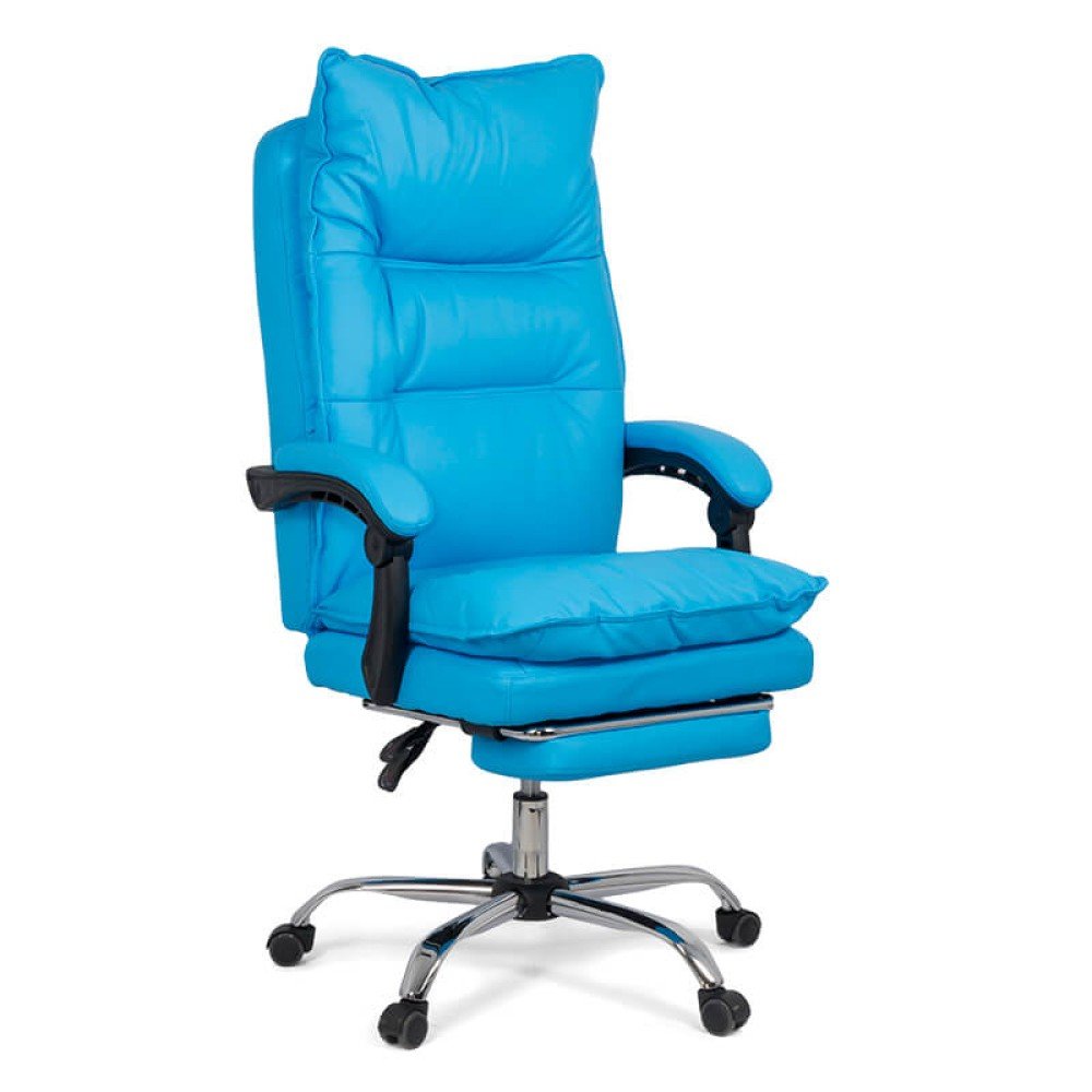 Scaun directorial cu perna dubla OFF 419 albastru recliner – resigilat scauneonline.ro