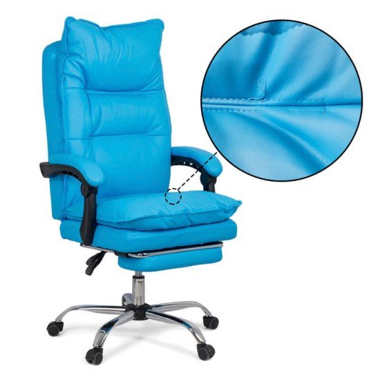 Scaun directorial cu perna dubla OFF 419 albastru recliner Scaun directorial cu perna dubla OFF 419 albastru recliner