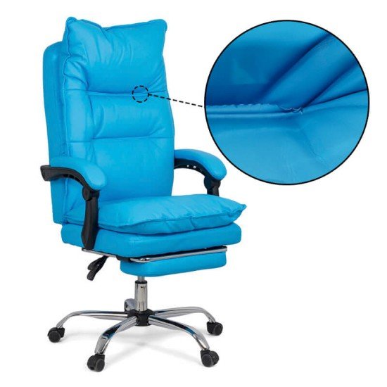 Scaun directorial cu perna dubla OFF 419 albastru recliner Scaun directorial cu perna dubla OFF 419 albastru recliner