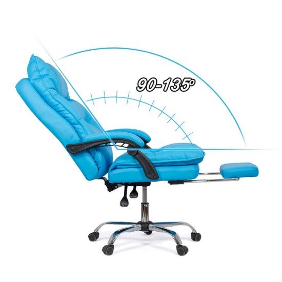 Scaun directorial cu perna dubla OFF 419 albastru recliner Scaun directorial cu perna dubla OFF 419 albastru recliner