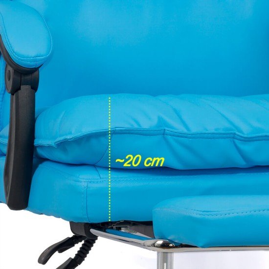 Scaun directorial cu perna dubla OFF 419 albastru recliner