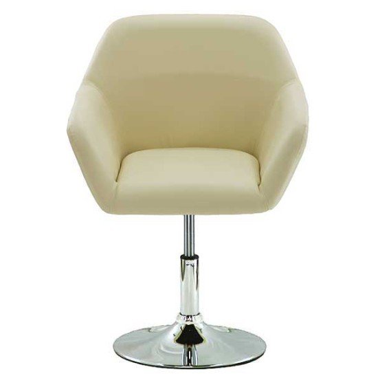 RESEALED - Cream eco leather lounge chairs, rotating and adjustable REL 400