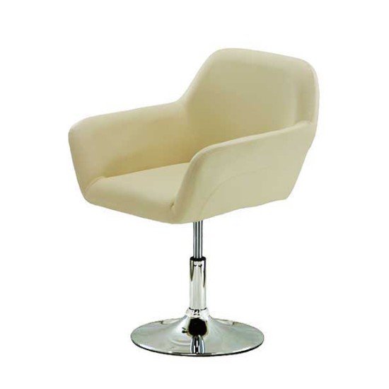 RESEALED - Cream eco leather lounge chairs, rotating and adjustable REL 400
