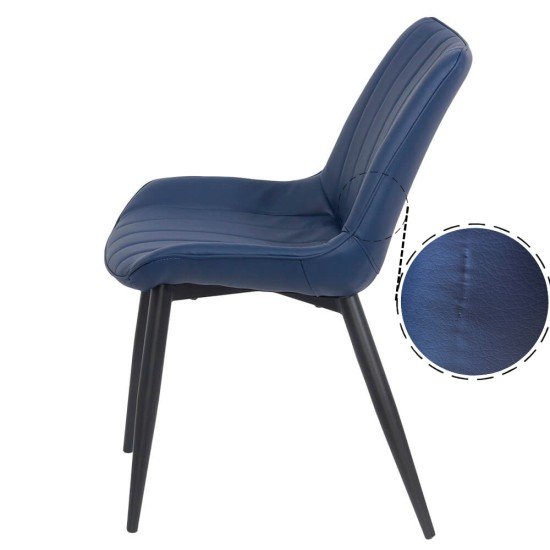 RESEALED - Eco leather dining chair BUC 203 blue