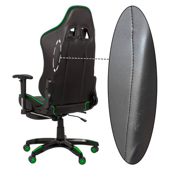Scaun Gaming cu suport de picioare si rabatabil OFF 306 verde Scaun Gaming cu suport de picioare si rabatabil OFF 306 verde