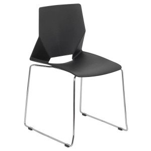 RESIGILAT - Scaune vizitatori din plastic cu baza metalica cromata HRC 627 negru RESIGILAT - Scaune vizitatori din plastic cu baza metalica cromata HRC 627 negru
