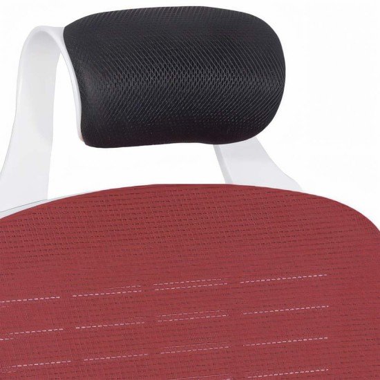 RESEALED - Adjustable and rotating desk chair made of eco leather OFF 904 dark red
