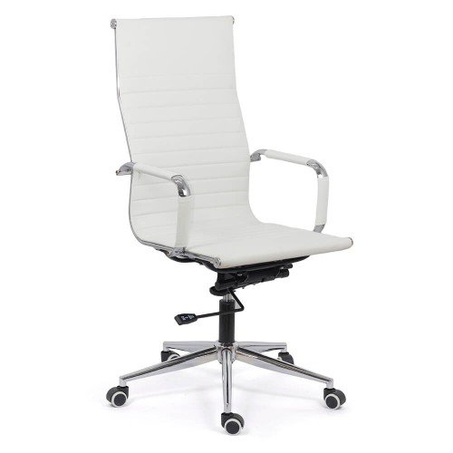 Scaun de birou OFF 802 alb din piele ecologica scauneonline.ro