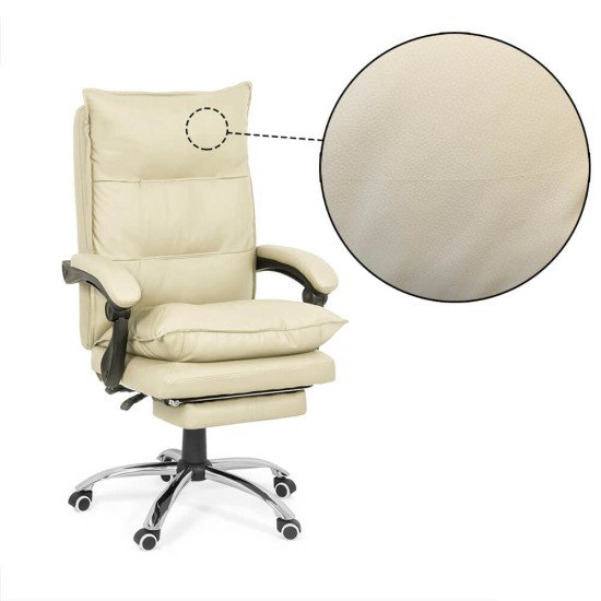 Scaun directorial cu suport de picioare si recliner OFF 419 crem Scaun directorial cu suport de picioare si recliner OFF 419 crem