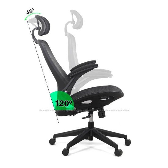 RESEALED - Multifunctional ergonomic chair with folding arms SYYT 9509 black