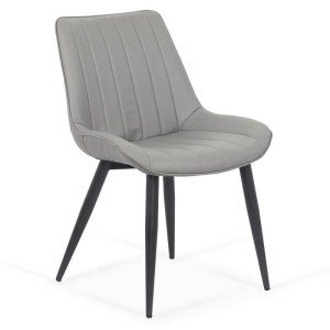 RESIGILAT - Scaun dining piele ecologica BUC 203 gri RESIGILAT - Scaun dining piele ecologica BUC 203 gri