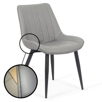 RESIGILAT - Scaun dining piele ecologica BUC 203 gri