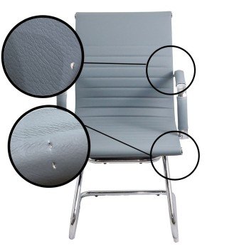 RESIGILAT - Scaun sedinta si sala vizitatori din piele eco OFF 806 gri