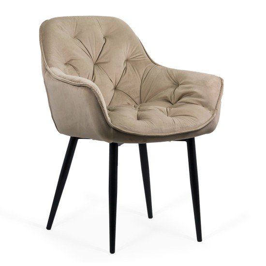 RESEALED - Velvet dining chair BUC 257 beige